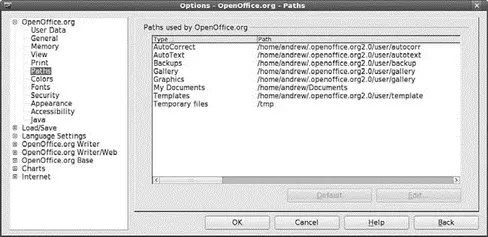 FIGURE 63 Click the Edit button to choose your default documents directory - фото 72