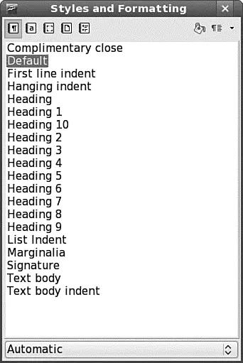 FIGURE 65 Writers quick and easytouse Styles and Formatting tool The - фото 74