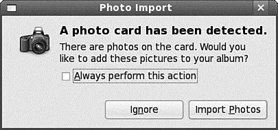 FIGURE 77 GNOME detects the presence of a digital camera and asks whether the - фото 93