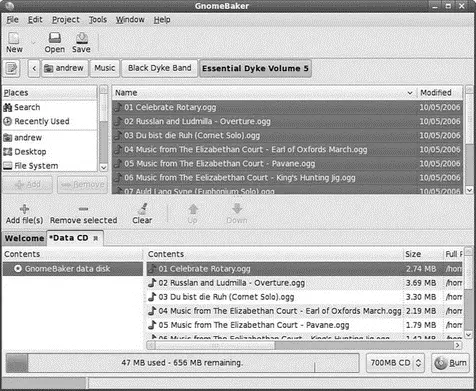 FIGURE 713 Use GnomeBaker to back up your CD or photo collection Creating - фото 99