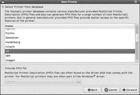 FIGURE 82 Select the make or manufacturer of your printer from this dialog box - фото 103