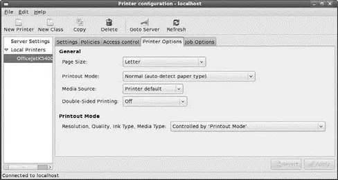 FIGURE 87 Edit a printers settings by using tabs in systemconfigprinter - фото 108