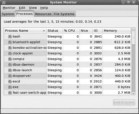 FIGURE 123 The Process Listing view of the System Monitor From the Process - фото 124