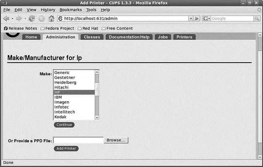 FIGURE 1916 Select a printer make when creating a new queue After you click - фото 164