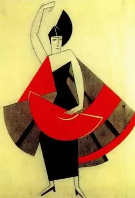 А Экстер Эскиз костюма к спектаклю Дамапризрак 1924 Работа с цветом в - фото 168