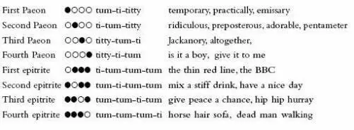 Now about the metrics the terminology you useof amphibrachs pyrrhics etcis - фото 119