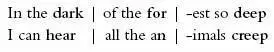 where every foot has a different number of words It is the beats that give - фото 86