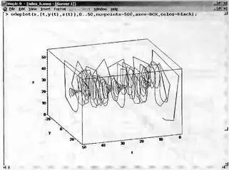 Рис 733 Фазовый портрет колебаний в пространстве t yt zt Остается - фото 915