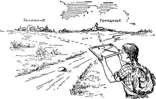 Обратная засечка Обе карандашные черты пересеклись на карте близ дороги По - фото 14