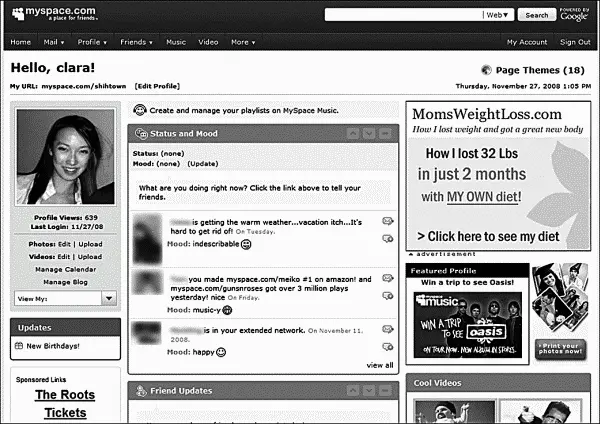 Рис П2MySpace ведущий сайт социальных сетей для медиа и развлечений Hi5 - фото 96