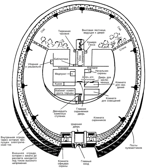 Вид тюрьмы Шпандау с высоты птичьего полета План крепостной тюрьмы из - фото 2