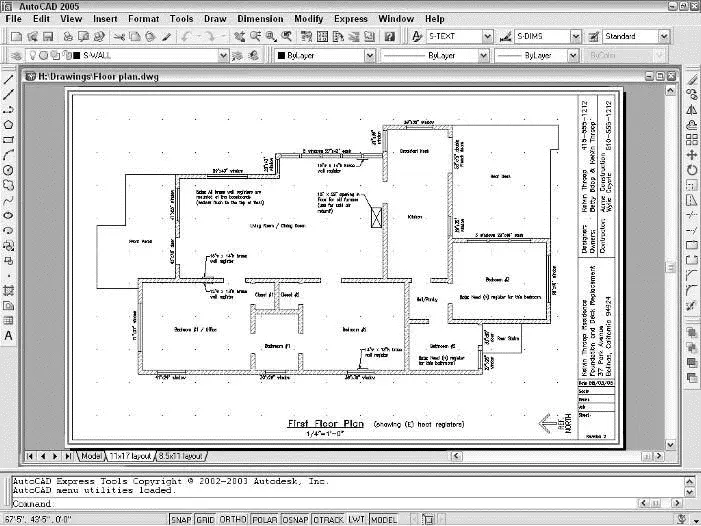 Figure 22The AutoCAD screen with the drawing unmaximized Hotwiring the menu - фото 19