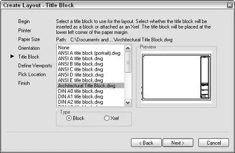 Figure 310Title block options in the Create Layout Wizard Attaching a title - фото 88