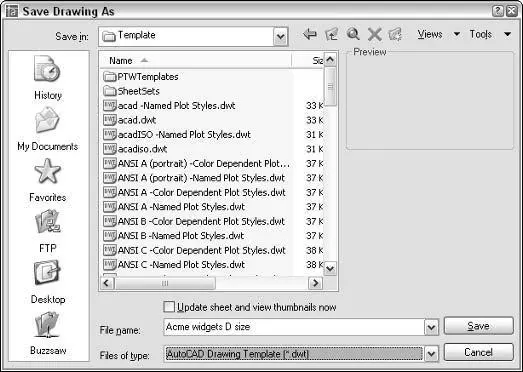 Figure 312Saving a drawing as a template 2 From the Save As Type pulldown - фото 97