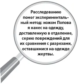 Расследованию помог экспериментальный метод ножом Попова я нанес на одежду - фото 7