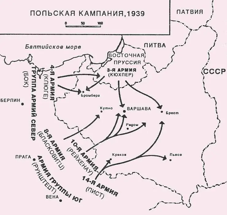 ПОЛЬСКАЯ КАМПАНИЯ 1939 года Возглавляемая фельдмаршалом фон Браухичем - фото 8