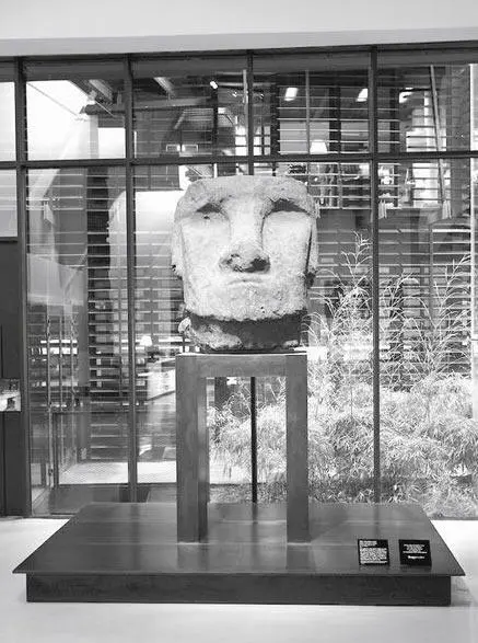 Tête dancêtre moai présentée dans le hall daccueil du musée du quai Branly - фото 3