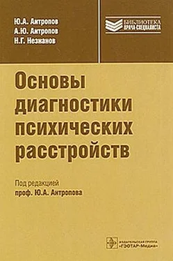 Юрий Антропов Основы диагностики психических расстройств обложка книги