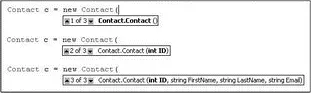 Figure 43 You can create instances of the Contact class using the different - фото 105
