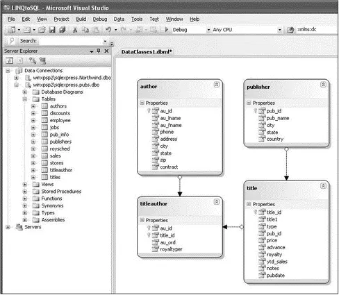 Figure 1419 Now save the DataClasses1dbmlfile and Visual Studio 2008 will - фото 208