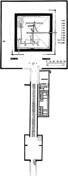Рис 70 План пирамиды Аменемхета III в Дахшуре по де Моргану Сама пирамида - фото 74