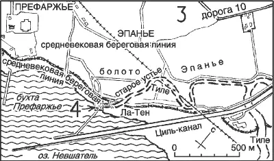 Рис 5 Расположение ЛаТена Швейцария В эпоху железного века река Тиле - фото 9