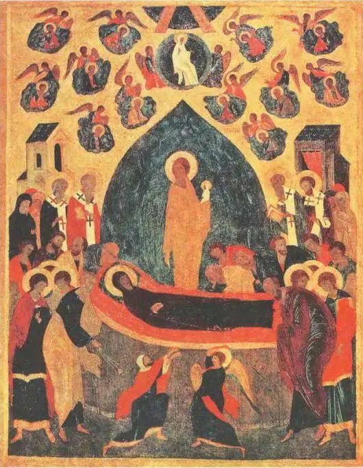Успение Богородицы Русская икона XV начала XVI века На основе этих - фото 424
