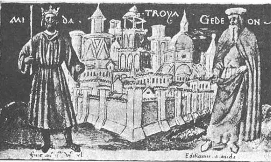 Рис 131 Цари Мидас и Гедеон на фоне Трои Старинная гравюра Взято из - фото 33