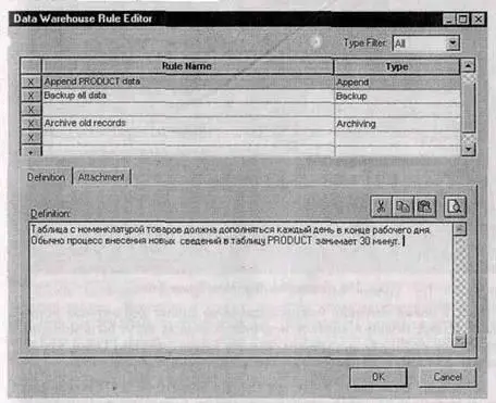 Рис 295 Диалог Data Warehouse Rule Editor При проектировании хранилища - фото 205