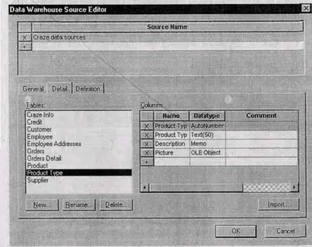 Рис 296 Диалог Data Warehouse Source Editor Внести новый источник можно - фото 206