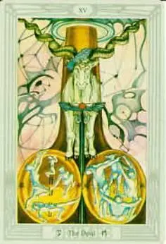 Рассмотрим XV аркан из Thoth Tarot Deck от Кроули Мужчина и женщина очень явно - фото 9