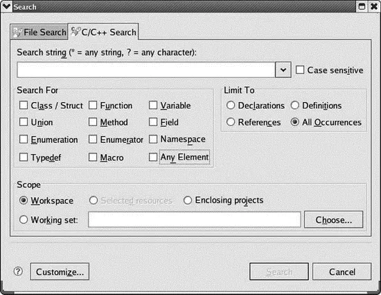 Figure 313 CC Search dialog Figure 314 shows the File search dialog - фото 33