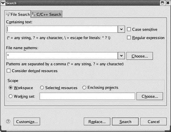 Figure 314 File Search dialog Finally with the cursor set in any word you - фото 34