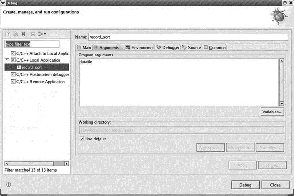 Figure 46 Debug launch configuration Note that the first line of mainis - фото 46