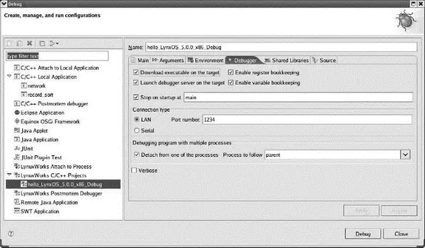 Figure 96 Launch configuration debugger tab Basic debugging is essentially - фото 149