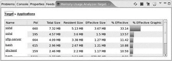 Figure 915 Memory Usage Analyzer view applications The information for the - фото 158