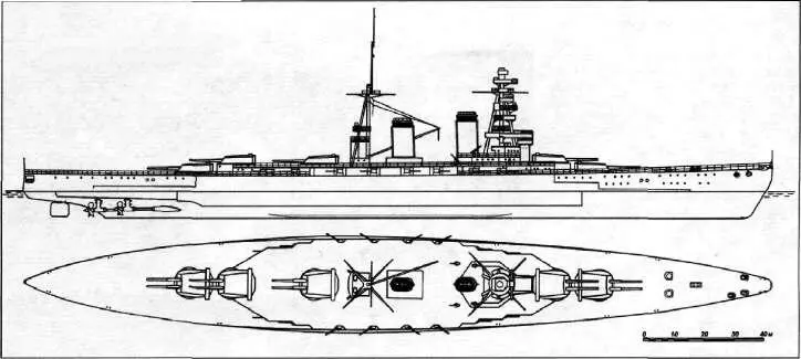 Реконструкция внешнего вида линейного крейсера Akagi Турбинная фуппа состояла - фото 13