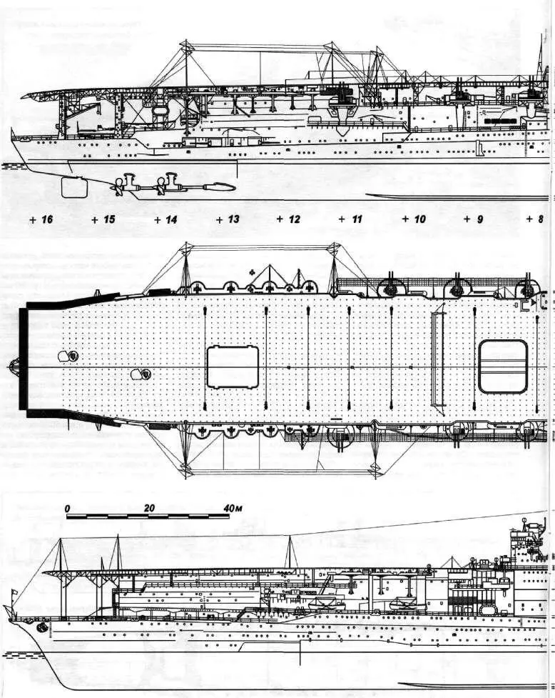 Вид с правого борта Тяжелый авианосец Akagi Внешний вид корабля показан по - фото 17
