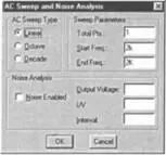 Рис 35 Окно AC Sweep and Noise Analysisс установками для анализа переменного - фото 67