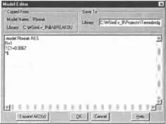 Рис 716 Редактор моделей программы PSPICE с моделью резистора типа Rbreak - фото 189