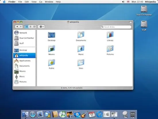 Mac OS X 103 Panther Пришедший на смену Пуме Mac OS X 104 Tiger Тигр - фото 5