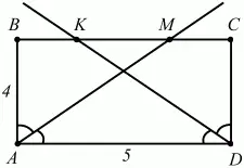 Рис 157 Решение Проведем в прямоугольнике ABCD биссектрисы AM и DK см рис - фото 294