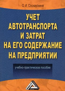 Ольга Соснаускене Учет автотранспорта и затрат на его содержание на предприятии обложка книги