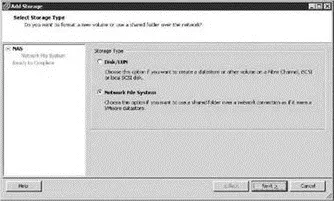 Figure 434The option to create an NFS datastore is separated from the disk or - фото 129