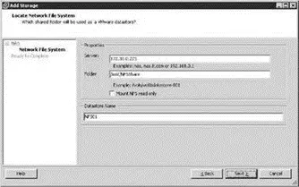 Figure 435To create an NFS datastore you must enter the name or IP address of - фото 130