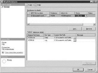 Figure 510Attaching an MSDE database requires selecting the appropriate - фото 155