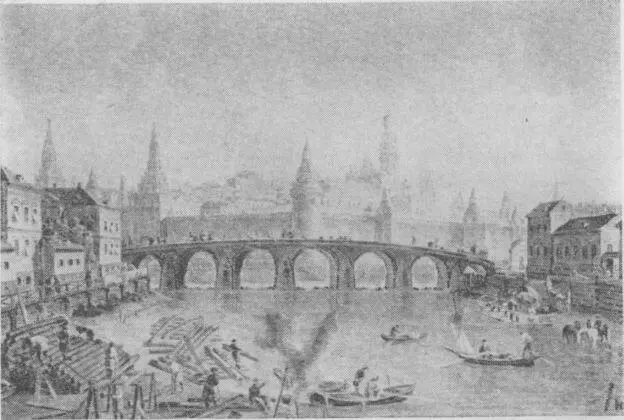 Большой Каменный мост и Кремль в конце XVIII века картина ФЯ Алексеева - фото 7