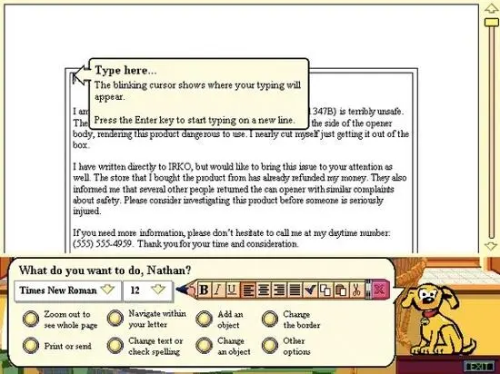 Создание текста в Microsoft Bob было наполнено подсказками Ошибиться было - фото 7
