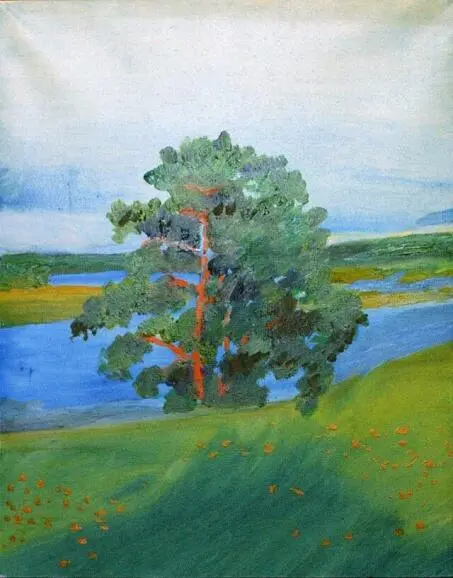 В Михайловском 2001 Масло Васильки Веточки - фото 2