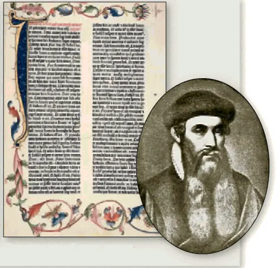 Страница первой книги напеча танной Гутенбергом Изобретатель книгопечатания - фото 8